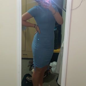 blue bodycon dress!!